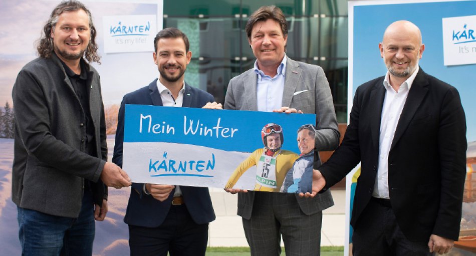 Markus Ramsbacher, Sebastian Schuschnig, Josef Petritsch und Christian Kresse präsentierten den Ausblick und die Werbekampagnen für den Winter 2022/23