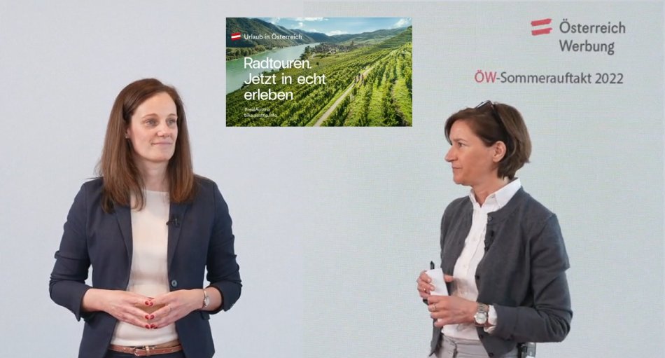 Mit heutigem Tag erfolgt der Startschuss für die Sommerkampagne 2022 „real Austria“der Österreich Details präsentierte die Geschäftsführerin der Österreich Werbung (ÖW), Lisa Weddig, gemeinsam mit Unternehmenssprecherin Claudia Riebler.