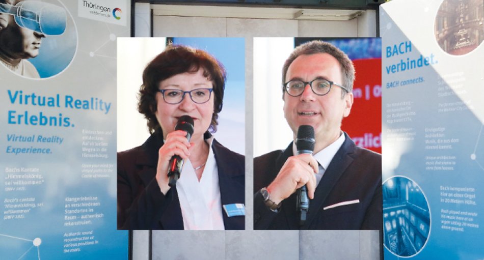Annett Morche-Ruthmann / Strategisches Auslandsmarketing bei Thüringer Tourismus GmbH und Laszlo Dernovics / Leiter der Auslandsvertretung Österreich und Slowakei der DZT