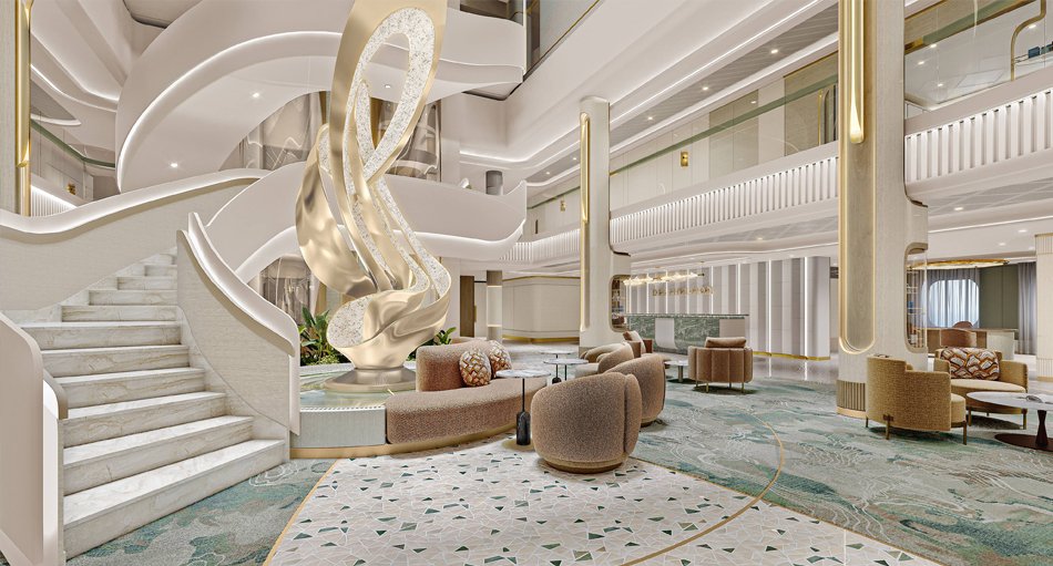 Atrium an Bord der Oceania Sonata