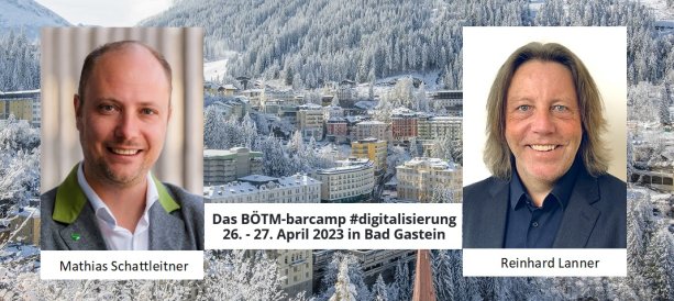 Der BÖTM (Bundesverband Österreichischer Tourismusmanager:innen) startet laut BÖTM-Präsident Mathias Schattleitner (Geschäftsführer des TVB Schladming-Dachstein) ein neues Wissensformat für Touristiker:innen. Premiere ist Ende April 2023 in Bad Gastein. Als „barcamp“ organisiert, steht bei der Veranstaltung 2023 das Thema „Digitalisierung“ im Mittelpunkt. Der Moderator für das BÖTM-barcamp 2023 ist Reinhard Lanner.