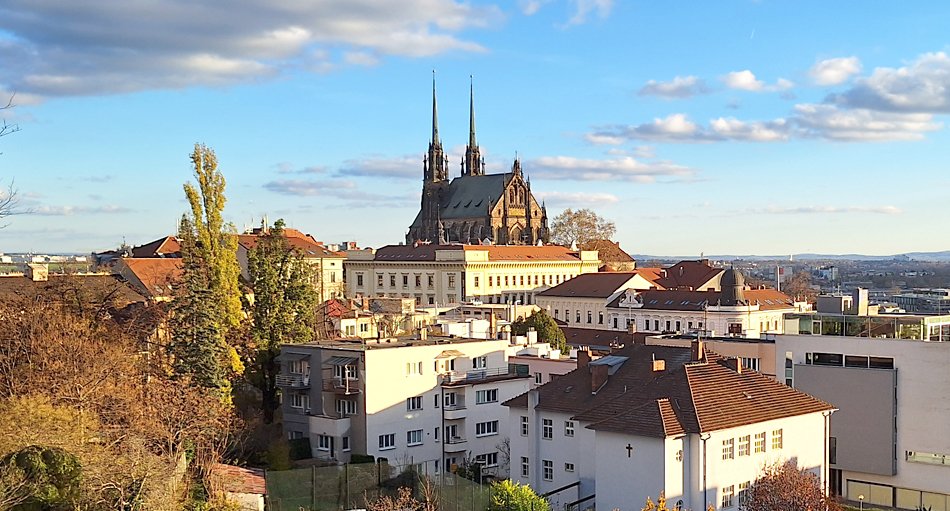 Blick von Špilberk in Richtung Kathedrale St. Peter und Paul