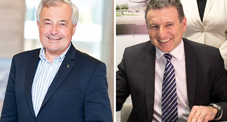 Josef Burger, Vorstandschef der Bergbahn AG Kitzbühel (BAG), und Martin Leitner, Mitglied des Vorstands von Leitner Ropeways