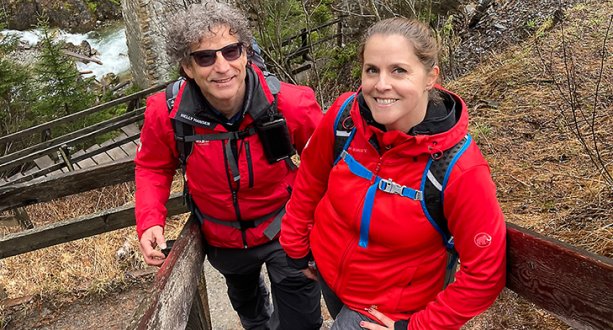 Roman  Cathomas, GF UNESCO Welterbe RhB Albula/Bernina und Elisabeth Sommer-Weinhofer, Schweiz Tourismus Projekt­manager Medien Österreich