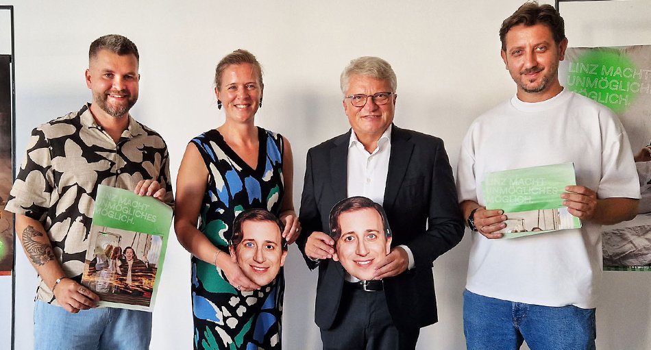 Dinko Draganovic, Marie-Louise Schnurpfeil, Klaus Luger und Sinisa Vidovic
