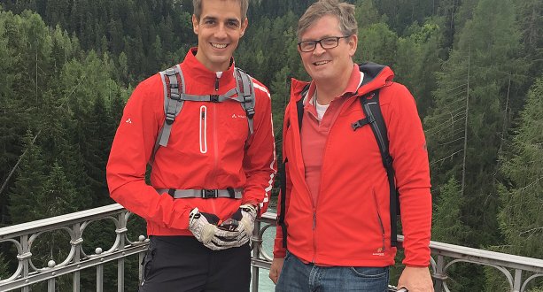 Niculin Meyer, Leiter Kommunikation Tourismus Engadin Scuol Val Müstair AG & Urs Weber, Market Manager Österreich & Ungarn Schweiz Tourismus 