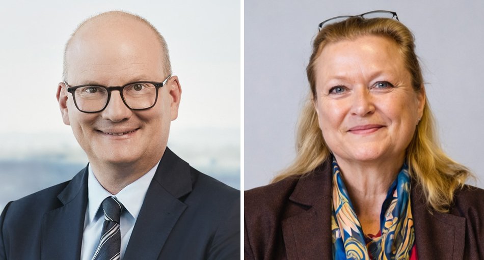 Julian Jäger (Flughafen Wien) und Bettina Ganghofer (Salzburg Airport)
