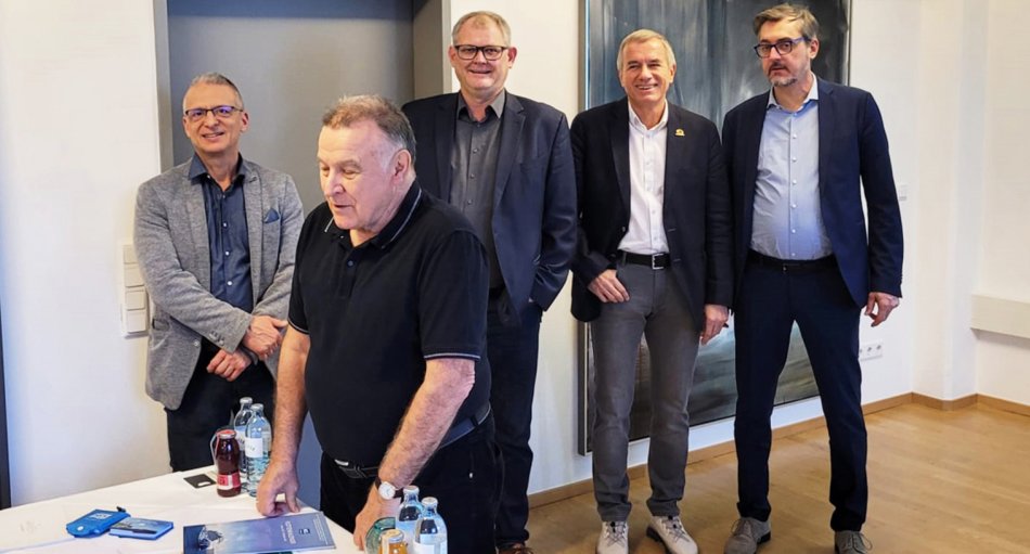 Kreuzfahrt Campus 2023: Karim El Rachidi, Manfred Jägersberger-Greul, Maik Schlüter, Klaus Holzmann und Michael Nowatzki