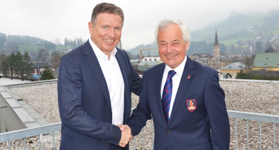 Martin Leitner von LEITNER ropeways und Berg­bahnen AG Kitzbühel-Vorstand Josef Burger