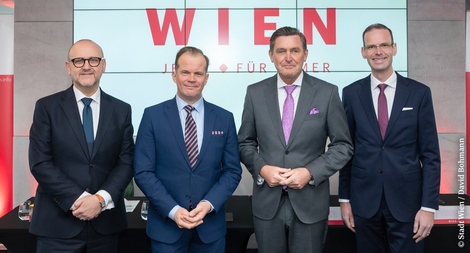 Norbert Kettner, Klaus Garstenauer, Peter Hanke und Michael Trestl (Foto:  Stadt Wien / David Bohmann)
