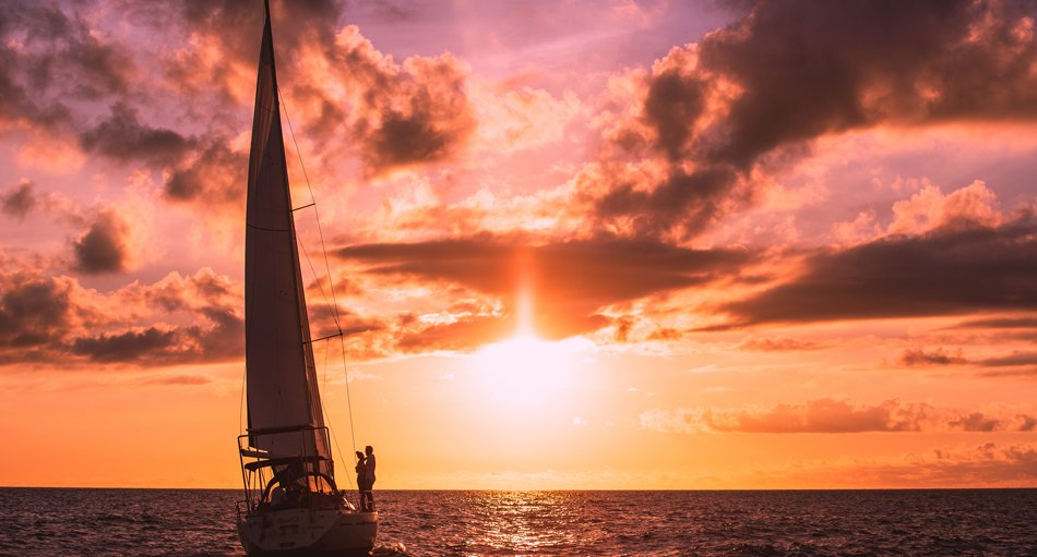 Sonnenuntergang vor Saint Lucia