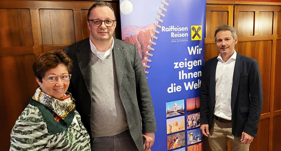 Raiffeisen Reisen Business Development-Managerin Ursula Wejrowsky, Geschäftsführer Bernd Knoflach & Marketingleiter Ingo Kreuziger