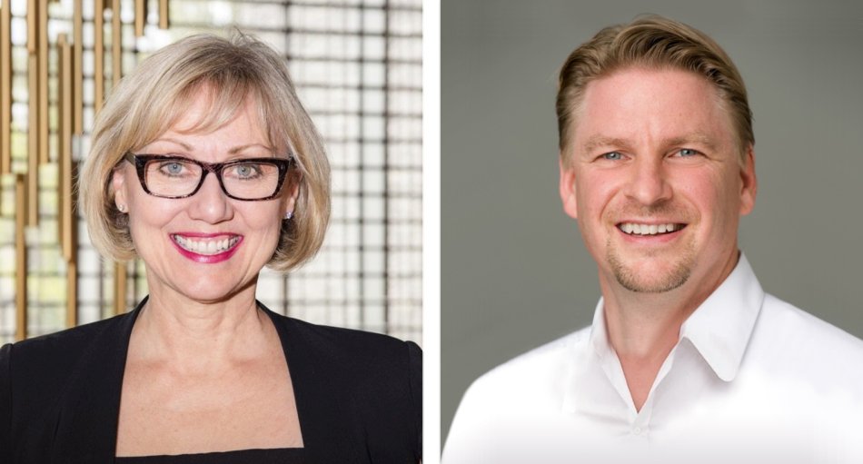 Suzanne Neufang, CEO der GBTA, und Götz Reinhardt, Managing Director MEE bei SAP Concur