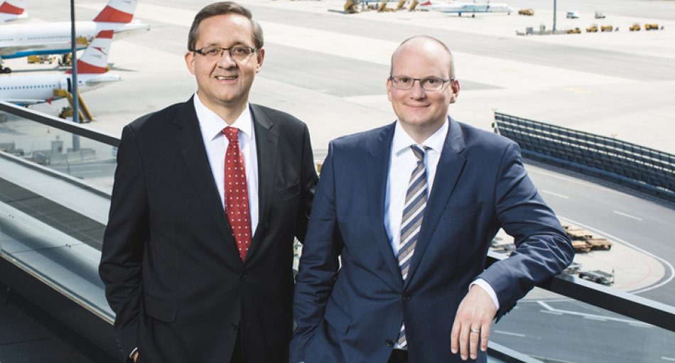 Die Flughafen Wien-Vorstände Günther Ofner (l.) und Julian Jäger rechnen mit einem positiven Jahresergebnis.